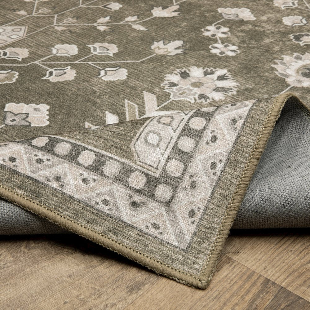 Addison ADD07 Brown/ Ivory Indoor Area Rug - 2' x 7'