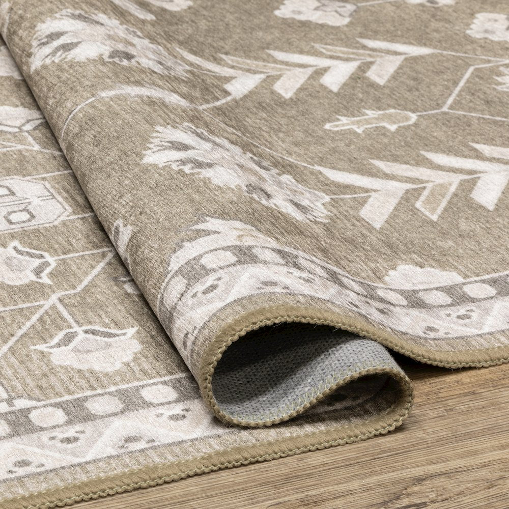 Addison ADD07 Brown/ Ivory Indoor Area Rug - 3'3" x 5'