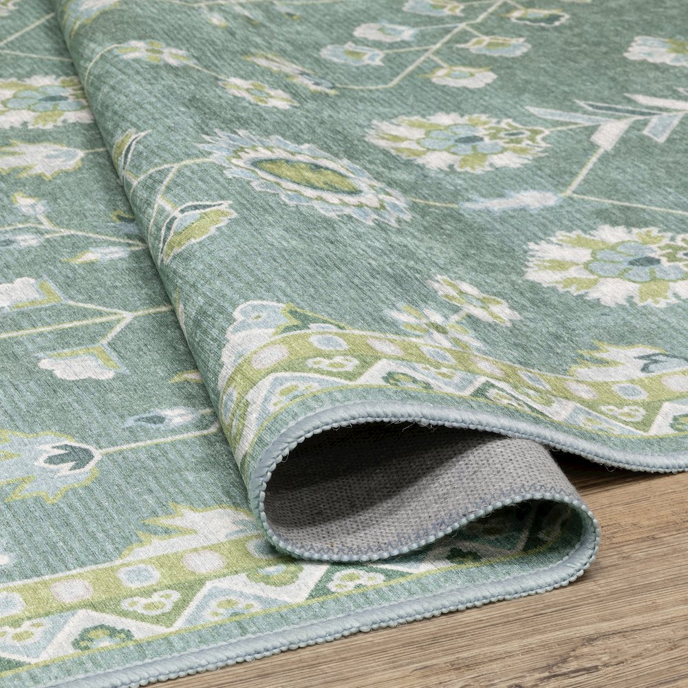 Addison ADD08 Teal/ Green Indoor Area Rug - 2' x 7'