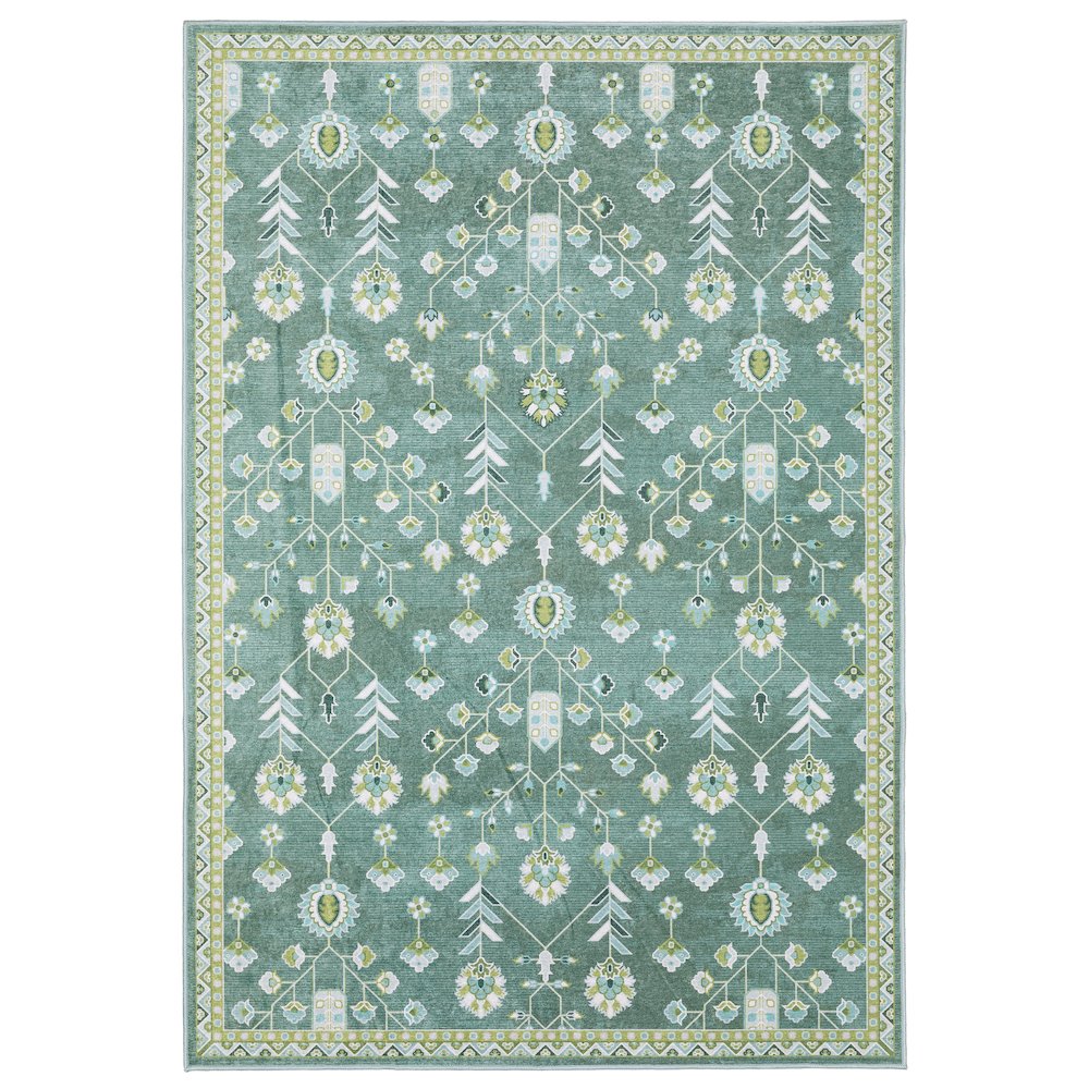 Addison ADD08 Teal/ Green Indoor Area Rug - 6'7" x 9'2"