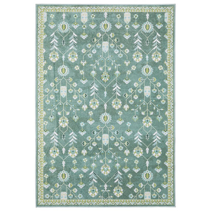 Addison ADD08 Teal/ Green Indoor Area Rug - 6'7" x 9'2"