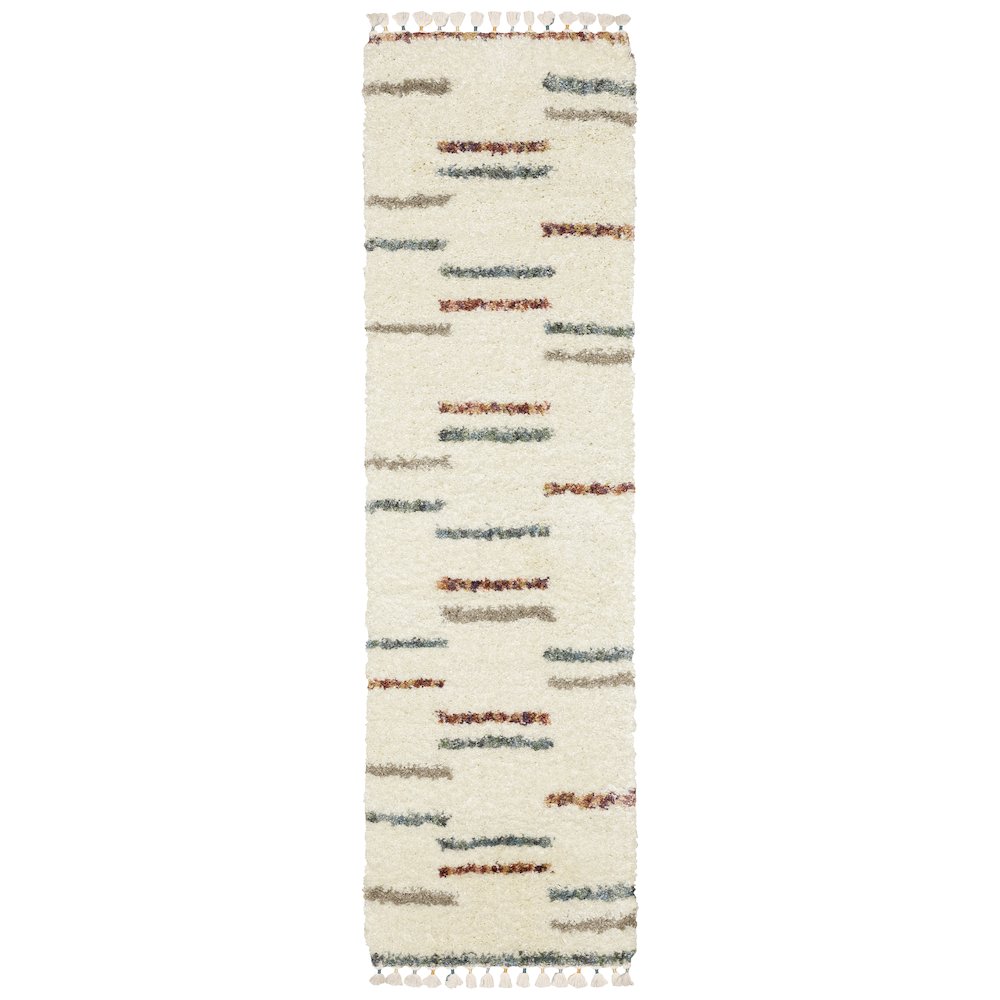 Axis AX04A Ivory/ Multi Indoor Area Rug - 2'3" x 7'6"