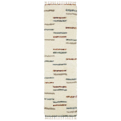 Axis AX04A Ivory/ Multi Indoor Area Rug - 2'3" x 7'6"
