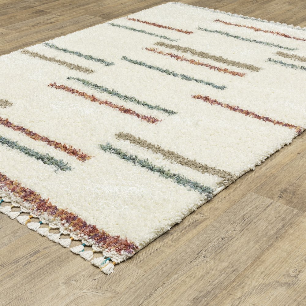 Axis AX04A Ivory/ Multi Indoor Area Rug - 7'10" x 10'10"