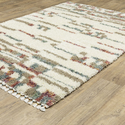 Axis AX06A Ivory/ Multi Indoor Area Rug - 6'7" x 9'6"