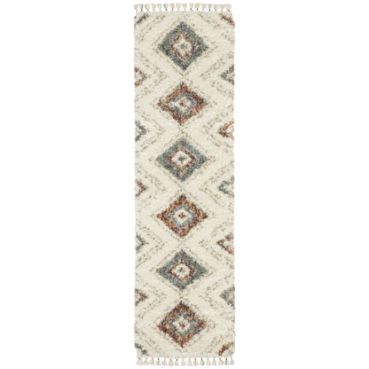 Axis AX07A Ivory/ Multi Indoor Area Rug - 2'3" x 7'6"