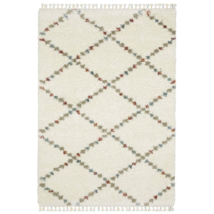 Axis AX08A Ivory/ Multi Indoor Area Rug - 6'7" x 9'6"
