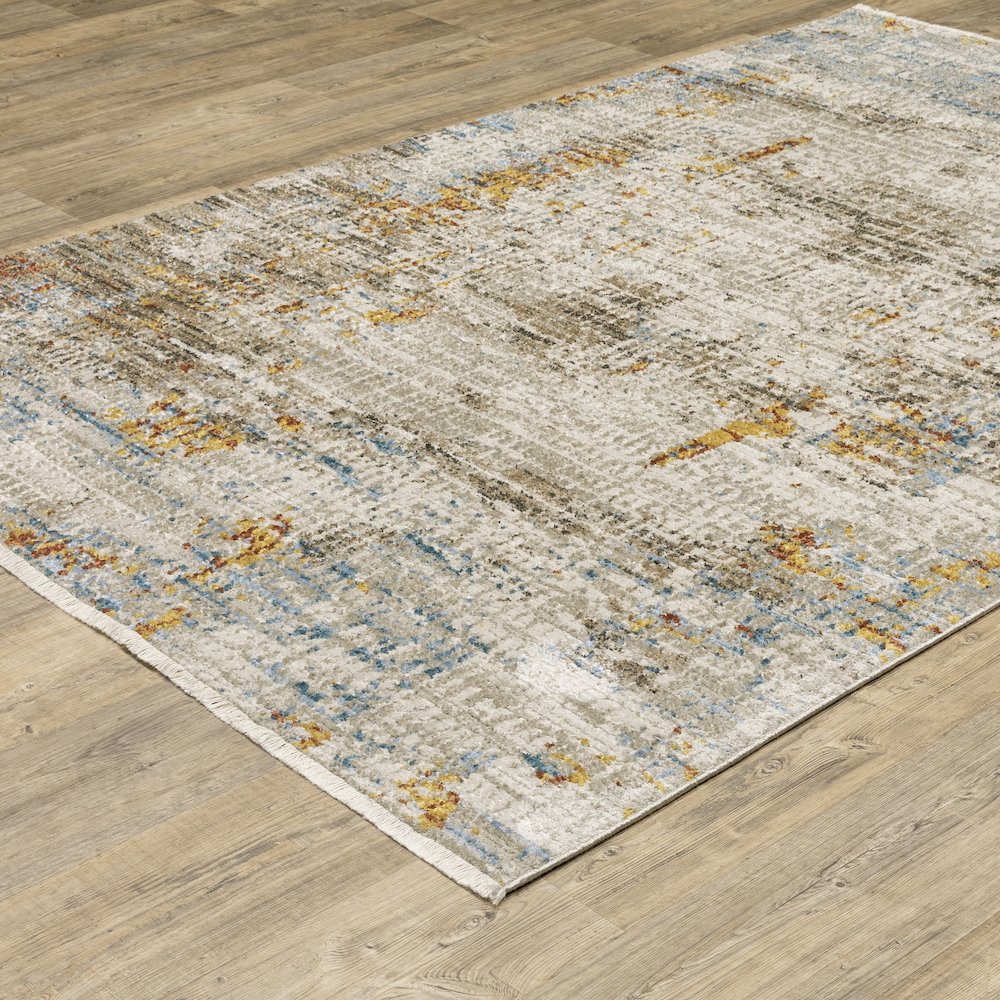 Bauer 005E2 Beige/ Multi Indoor Area Rug - 2'3" x 7'6"