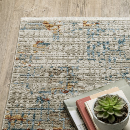 Bauer 005E2 Beige/ Multi Indoor Area Rug - 5'3" x 7'6"