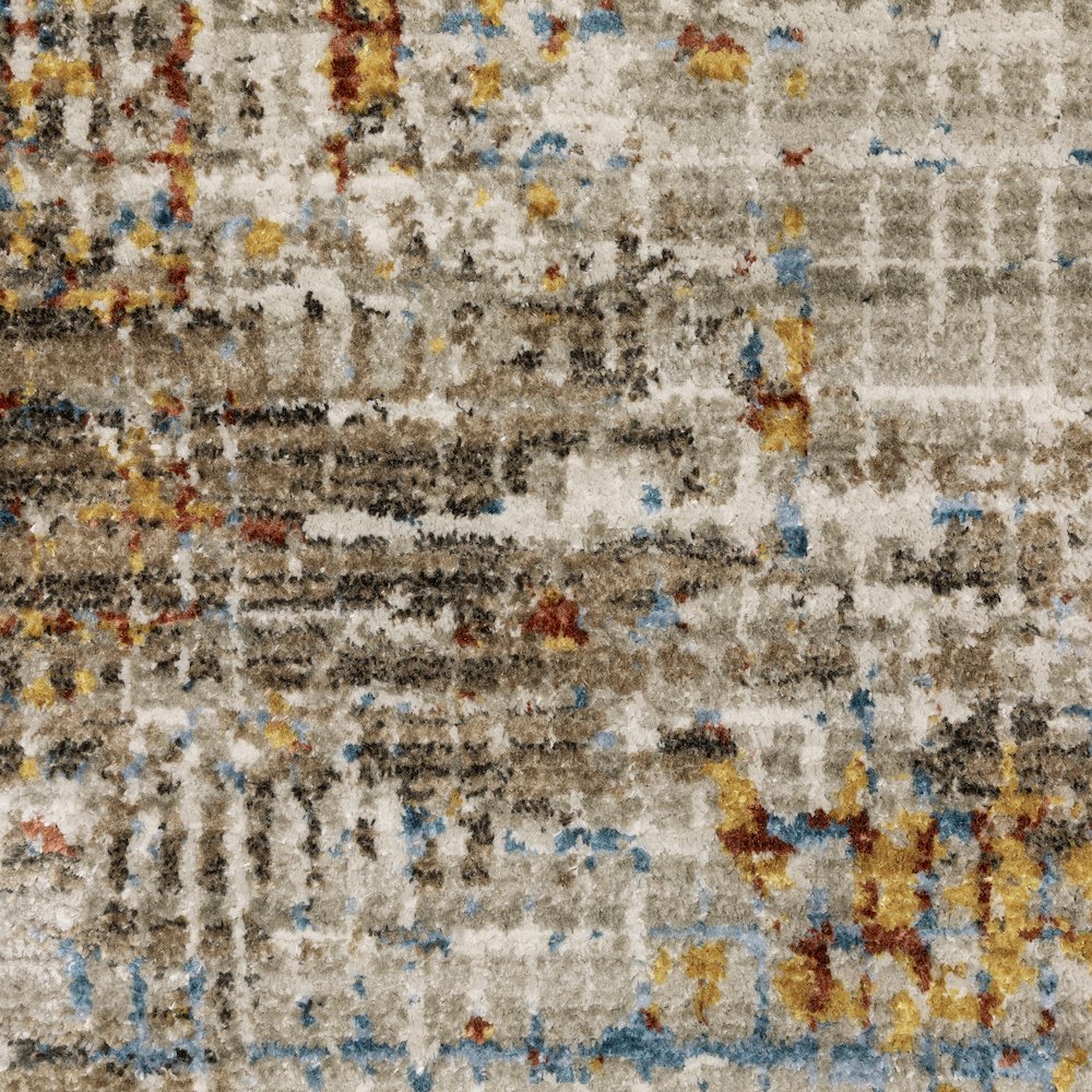 Bauer 005E2 Beige/ Multi Indoor Area Rug - 6'7" x 9'6"