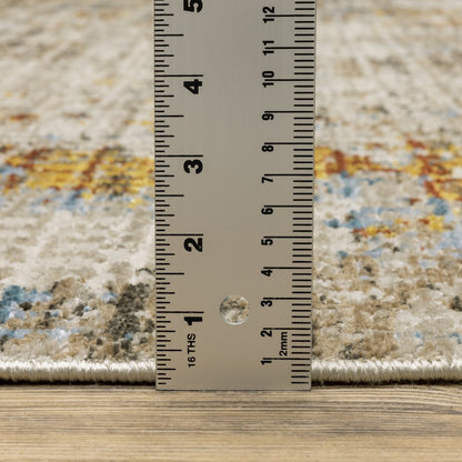 Bauer 005E2 Beige/ Multi Indoor Area Rug - 7'10" x 10'10"