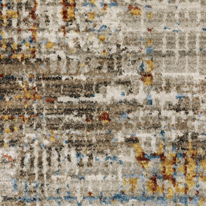 Bauer 005E2 Beige/ Multi Indoor Area Rug - 7'10" x 10'10"