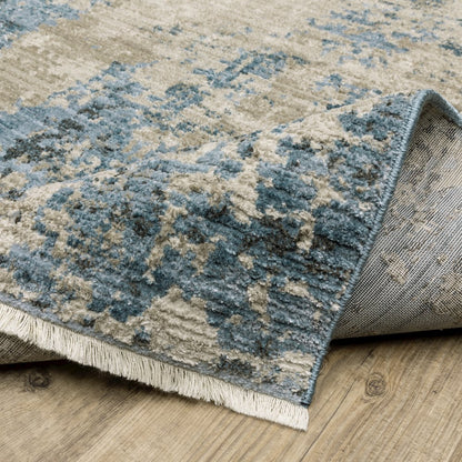 Bauer 041L2 Blue/ Beige Indoor Area Rug - 7'10" x 10'10"