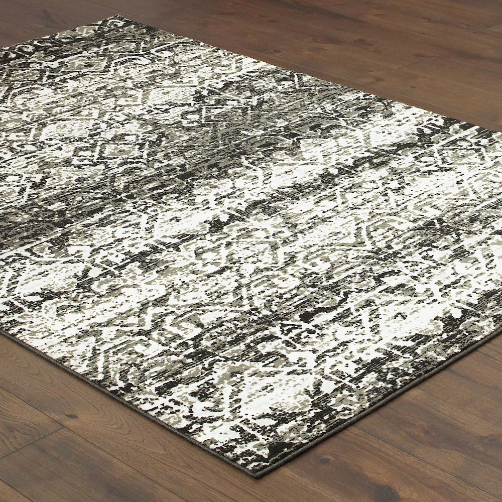 Bowen 042H2 Grey/ Ivory Indoor Area Rug - 3'10" x 5'5"
