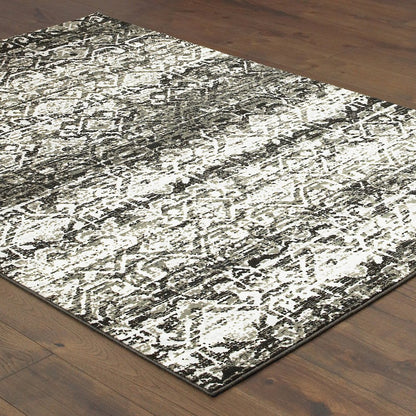 Bowen 042H2 Grey/ Ivory Indoor Area Rug - 3'10" x 5'5"