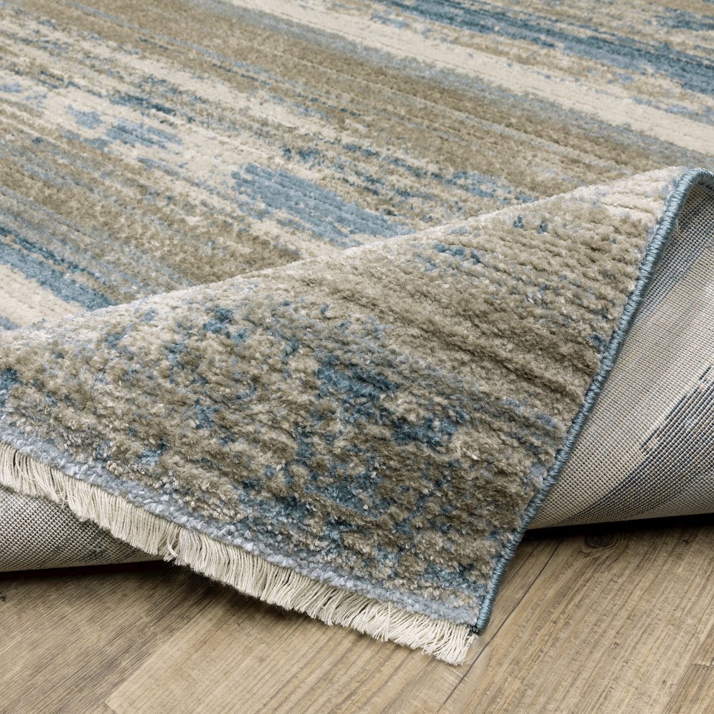 Bauer 042L2 Blue/ Beige Indoor Area Rug - 6'7" x 9'6"