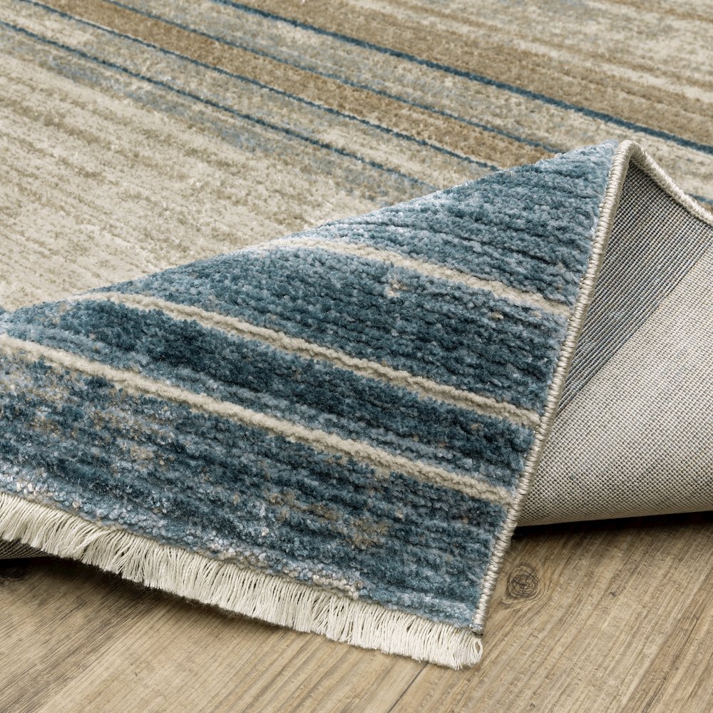 Bauer 090B2 Blue/ Beige Indoor Area Rug - 7'10" x 10'10"