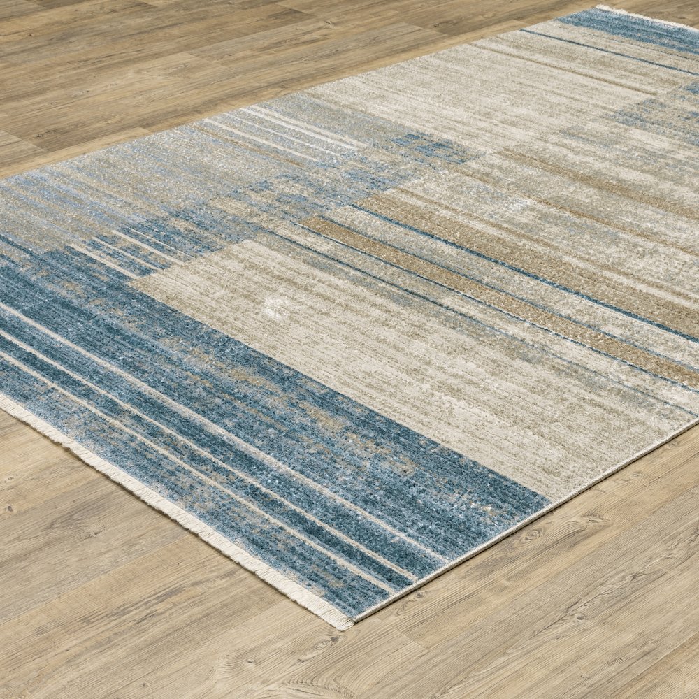 Bauer 090B2 Blue/ Beige Indoor Area Rug - 9'10" x 12'10"