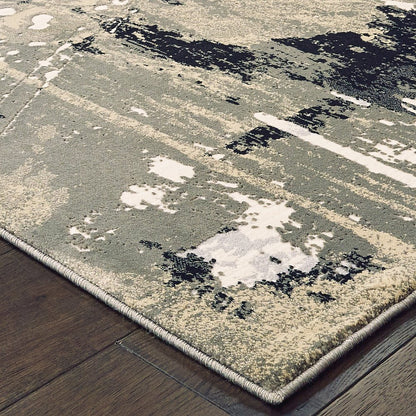 Bowen 109E2 Black/ Gold Indoor Area Rug - 3'10" x 5'5"