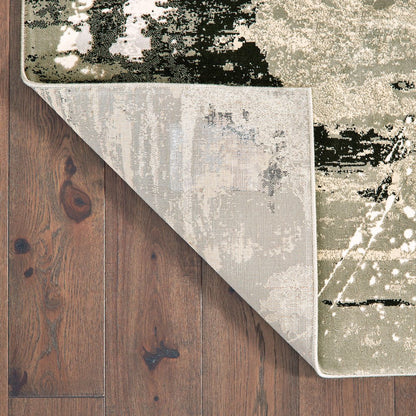 Bowen 109E2 Black/ Gold Indoor Area Rug - 3'10" x 5'5"