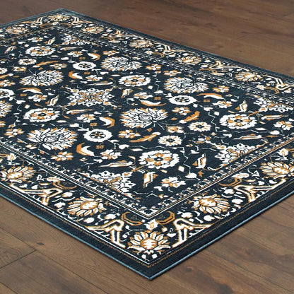Bowen 534L2 Navy/ Gold Indoor Area Rug - 3'10" x 5'5"