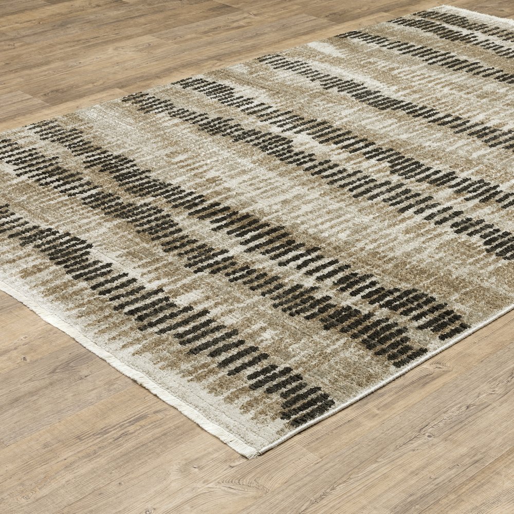 Bauer 8120D Beige/ Charcoal Indoor Area Rug - 3'10" x 5'5"