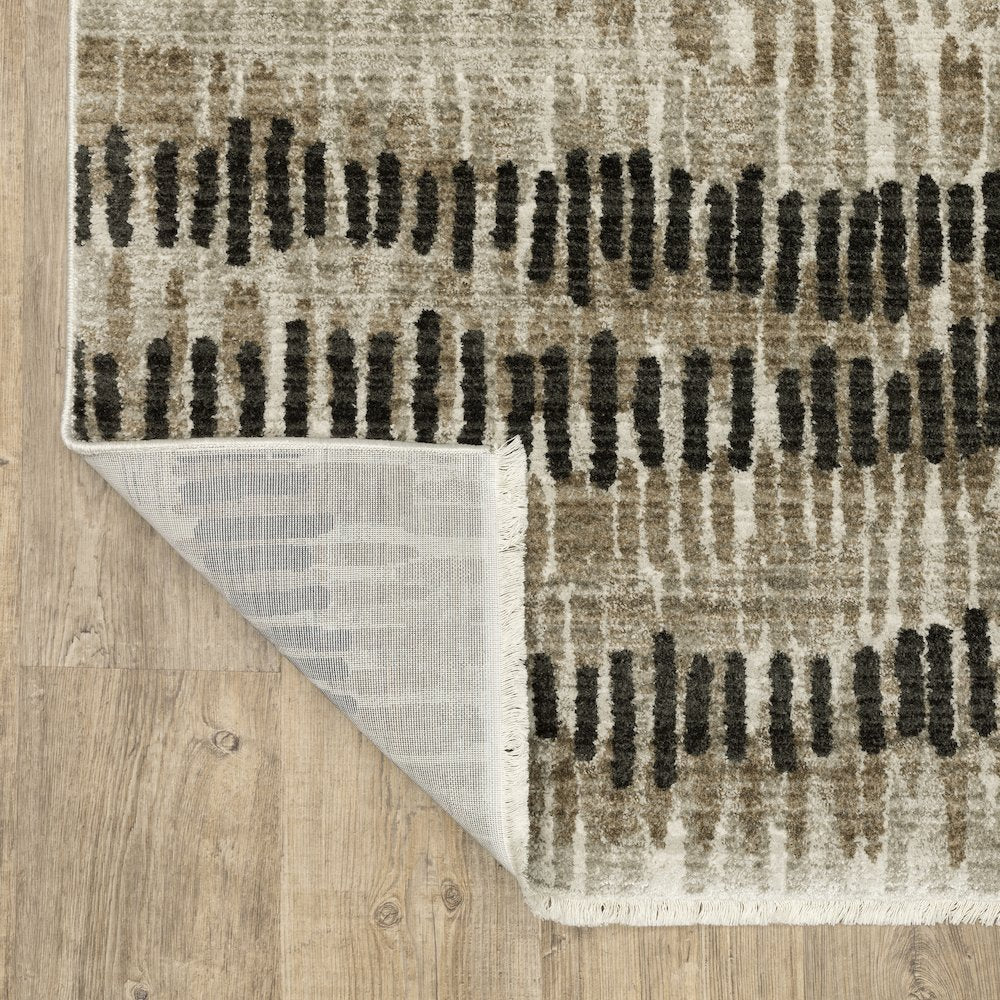 Bauer 8120D Beige/ Charcoal Indoor Area Rug - 3'10" x 5'5"