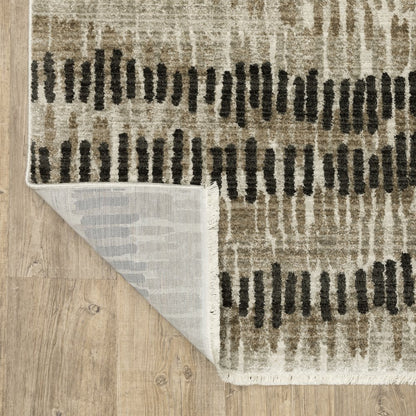 Bauer 8120D Beige/ Charcoal Indoor Area Rug - 3'10" x 5'5"