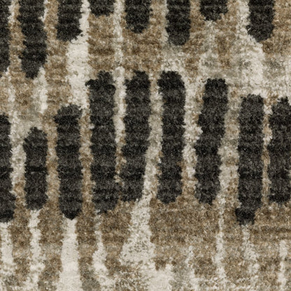 Bauer 8120D Beige/ Charcoal Indoor Area Rug - 3'10" x 5'5"