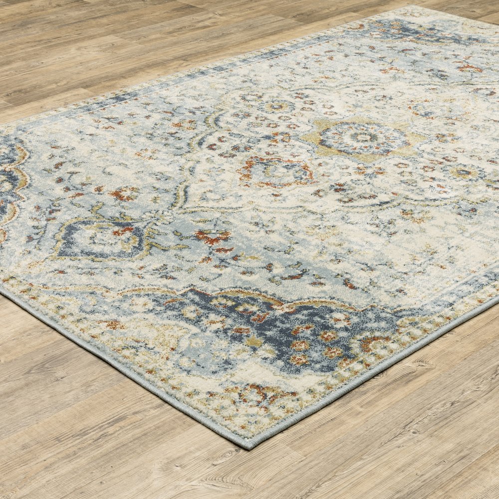 Branson BR01A Blue/ Multi Indoor Area Rug - 6'7" x 9'2"