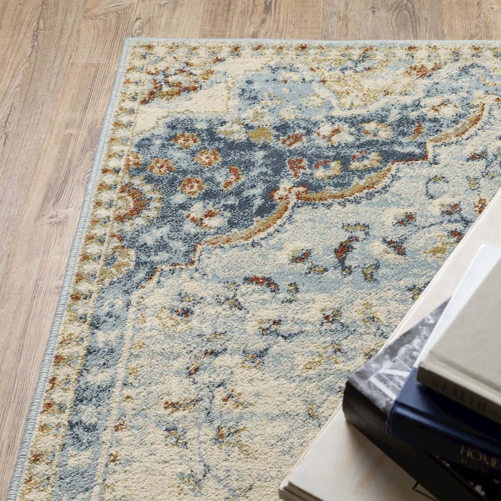 Branson BR01A Blue/ Multi Indoor Area Rug - 6'7" x 9'2"