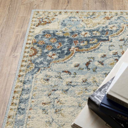 Branson BR01A Blue/ Multi Indoor Area Rug - 6'7" x 9'2"