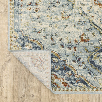 Branson BR01A Blue/ Multi Indoor Area Rug - 6'7" x 9'2"