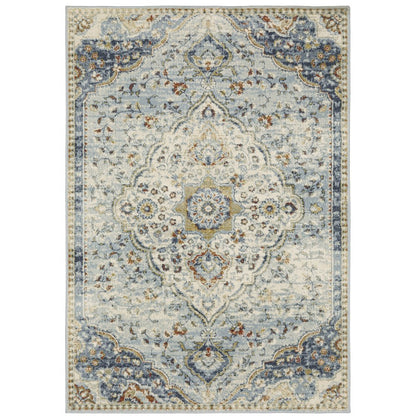 Branson BR01A Blue/ Multi Indoor Area Rug - 6'7" x 9'2"