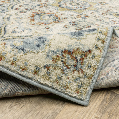 Branson BR01A Blue/ Multi Indoor Area Rug - 6'7" x 9'2"