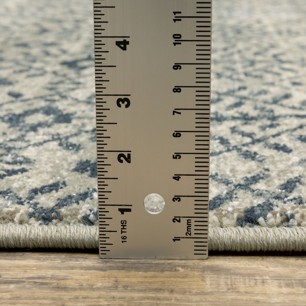 Branson BR02A Blue/ Beige Indoor Area Rug - 6'7" x 9'2"