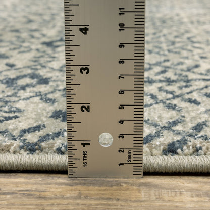 Branson BR02A Blue/ Beige Indoor Area Rug - 6'7" x 9'2"