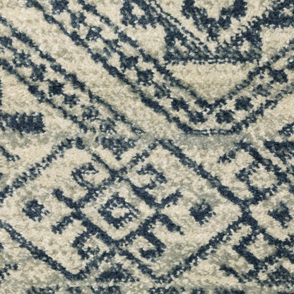 Branson BR02A Blue/ Beige Indoor Area Rug - 6'7" x 9'2"