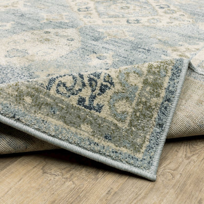 Branson BR03A Blue/ Grey Indoor Area Rug - 5'3" x 7'3"