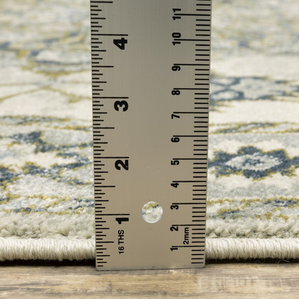 Branson BR04B Ivory/ Blue Indoor Area Rug - 6'7" x 9'2"