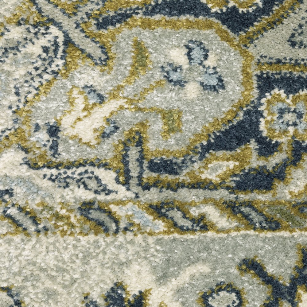 Branson BR04B Ivory/ Blue Indoor Area Rug - 6'7" x 9'2"