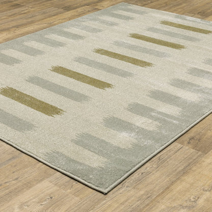 Branson BR09A Beige/ Grey Indoor Area Rug - 9'10" x 12'10"