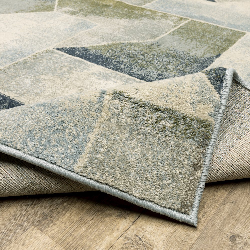 Branson BR10A Blue/ Green Indoor Area Rug - 3'3" x 5'