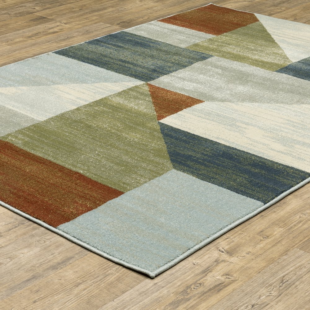 Branson BR11A Grey/ Multi Indoor Area Rug - 6'7" x 9'2"