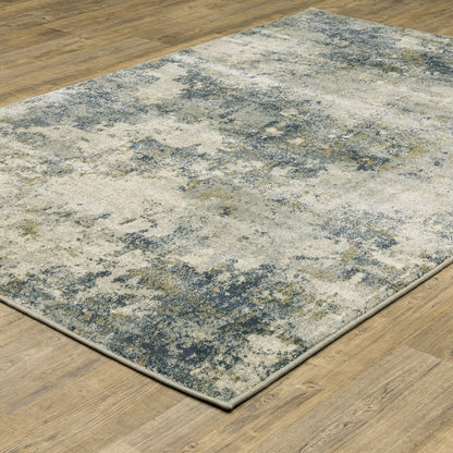 Branson BR12A Beige/ Teal Indoor Area Rug - 7'10" x 10'