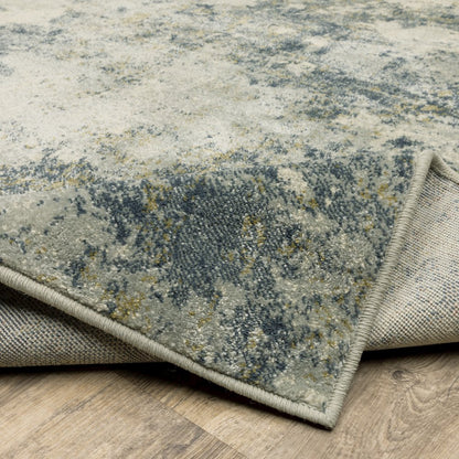 Branson BR12A Beige/ Teal Indoor Area Rug - 7'10" x 10'