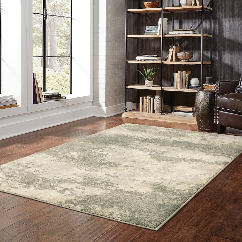 Carson 0734D Beige/ Grey Indoor Area Rug - 2' x 3'