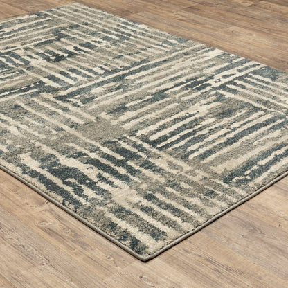 Carson 0745C Blue/ Beige Indoor Area Rug - 2'3" x 7'6"