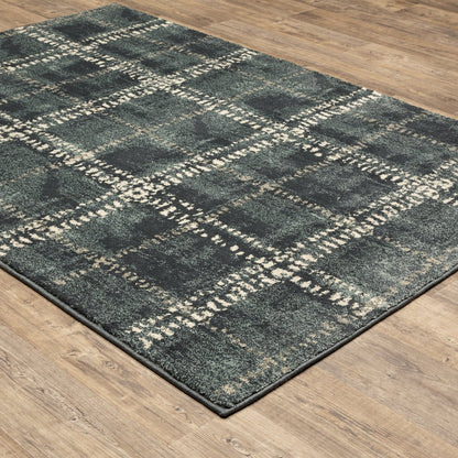 Carson 0746J Blue/ Ivory Indoor Area Rug - 2'3" x 7'6"