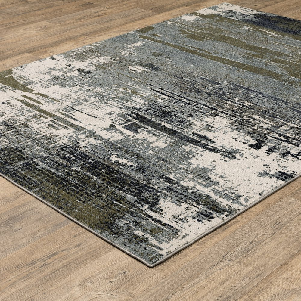 Caravan 8020L Blue/ Green Indoor Area Rug - 2'3" x 7'6"